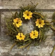 Yellow Fall Flower Candle Ring .