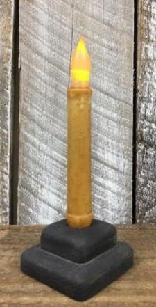 Cream Taper LED Candle w/Timer .