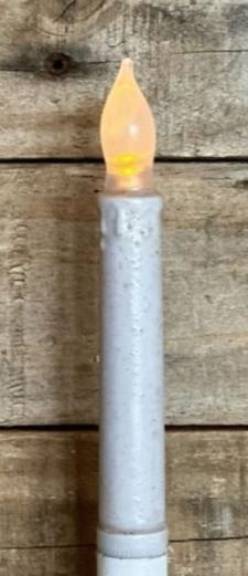 Vintage White LED Taper Candle With Timer .