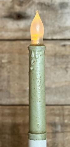 Green LED Taper Candle With Timer .