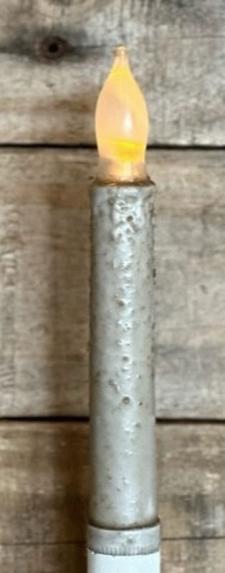 Gray LED Taper Candle With Timer .